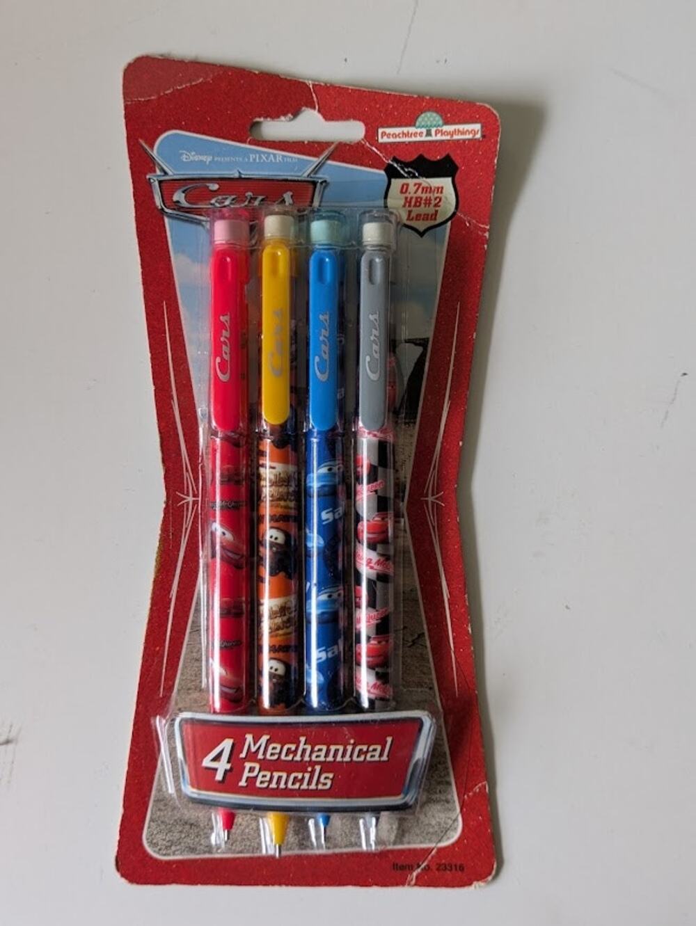 Disney Pixar Cars ~ Peachtree Playthings ~ .7mm Mechanical Pencils 4 Pack #23316